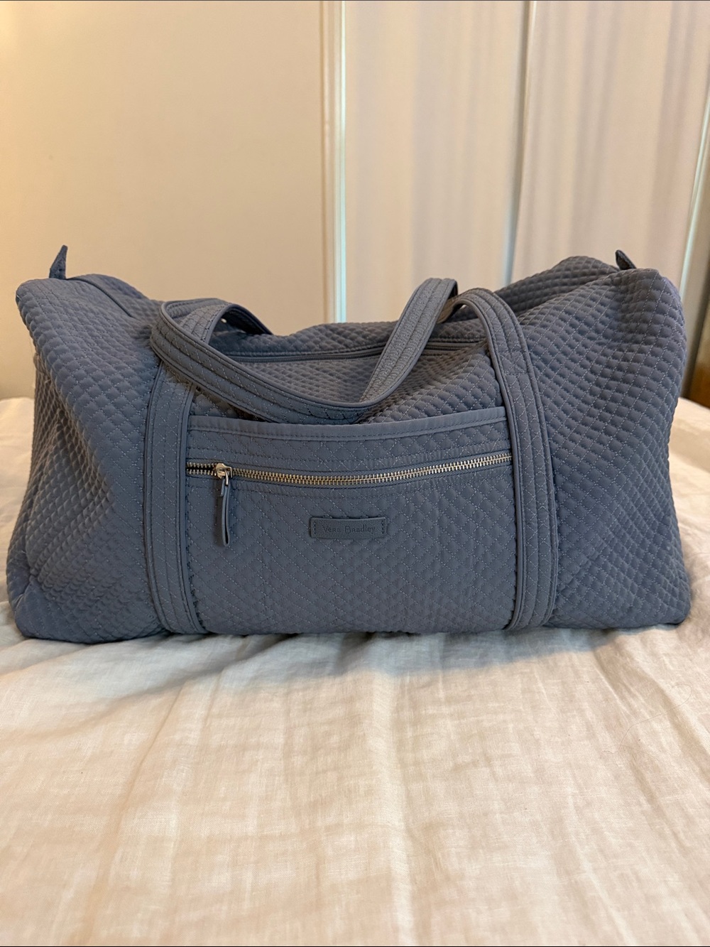 Vera Bradley Quilted Duffel Bag - Blue Gray